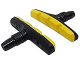  Promax Bremsbelägr Paar Fahrrad Bremsbacken für V-Bremsen Gelb-Schwarz für Aluminium Felgen passend für Shimano, Alhonga, Tektro, Avid, Sram, XLC und weitere (Gelb-Schwarz)