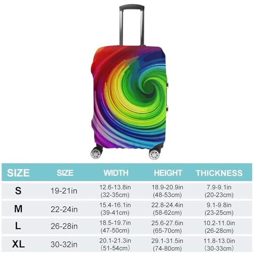 Rainbow Spiral Luggage Cover, Washable Elastic Suitcase Cover Protector Fit 18-32 Inch Luggage2