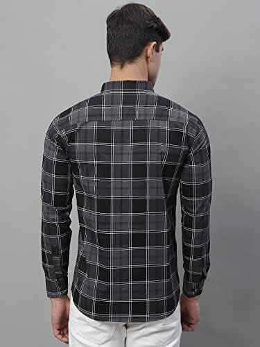 Image of Majestic Man Slim Fit Cotton Casual Check Shirt for Men