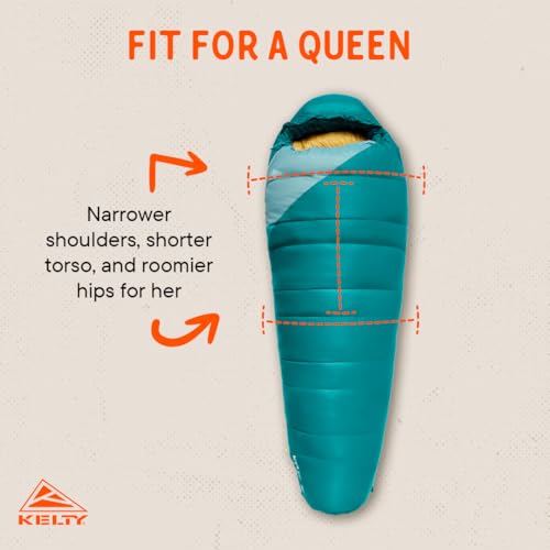 Kelty Cosmic 20 Degree 550 Down Fill Sleeping Bag for 3 Season Camping, Premium Thermal Efficiency, Soft to Touch, Large Footbox, Compression Stuff Sack (Women’s) - Image 2