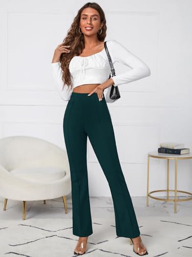 Image of OM SAI LATEST CREATION Women's Yoga Dress Pants Stretchy Work Slacks Business Casual Office Straight Leg /Bootcut Elastic Waist with 2 Pockets Regular Fit Trouser