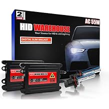 HIDWarehouse 9005 8K 55W AC Xenon Bundle - Xenon Headlight Bulb with Slim AC Ballast - HB3, 9011, 8000K Medium Blue - Xenon Bulbs - 1 Pair