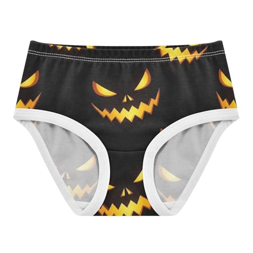 Halloween Pumpkin Lanterns Black Toddler Underwear Floral 2t Cotton Panties for Girl Stylish Undies Kids Briefs