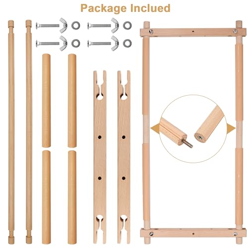 Image of Embroidery Tapestry Scroll Frame, Detachable Cross Stitch Frame, Scroll Embroidery&Quilting Holder for Cross Stitch, Needlepoint, and Sewing Projects (30.31inch*11.8inch)