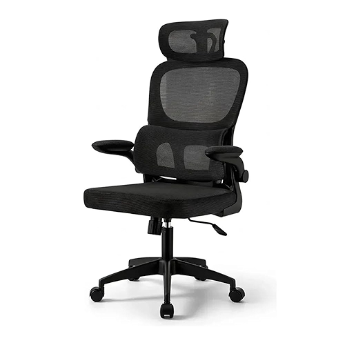 Cadeira de Escritório Ergonômica Suporte Lombar Independente Ajustável Tela Respirável Enc...