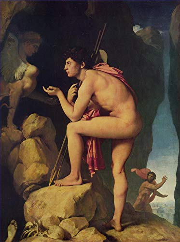 Peinture Œdipe et le Sphinx Ingres huile sur toile pour effacer la monotonie des murs blancs