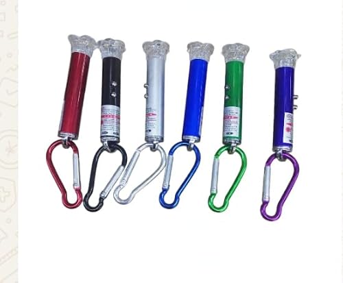 Mini LED Torch Keychain with Carabiner Clip, 6 Colours
