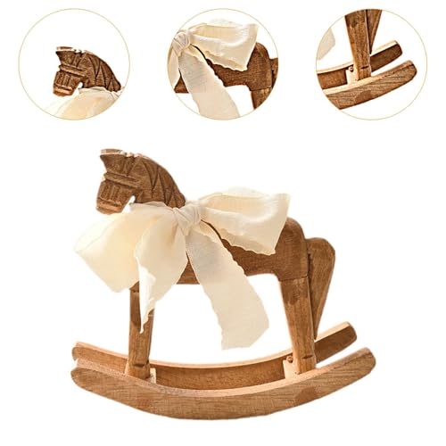 Figura de Caballito Balancín de Madera 15x6.5x19 cm miniatura 3