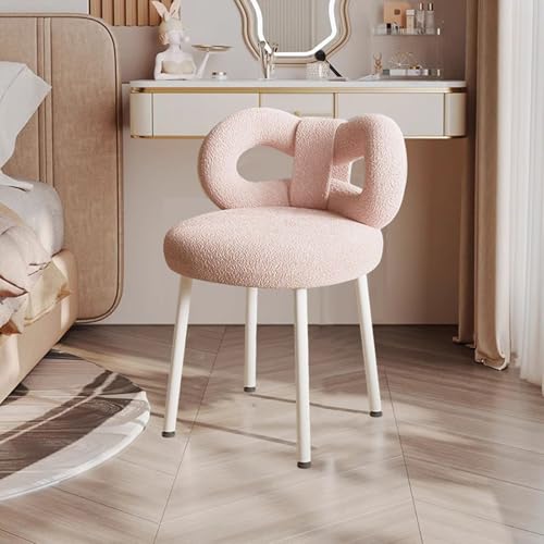 gihusrzx Tabouret de coiffeuse avec dossier en nœud pour salon, chambre à coucher, chambre à coucher, chaises de maquillage réglables, sans accoudoirs, chaises de maquillage mignonnes pour chambre à