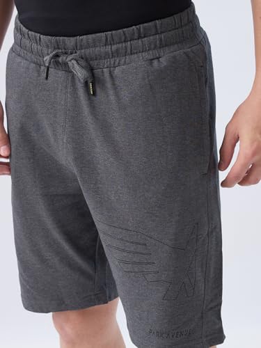 Image of Park Avenue Men Comfort Fit Solid Pattern Pure Cotton Flat Front Loungewear Shorts