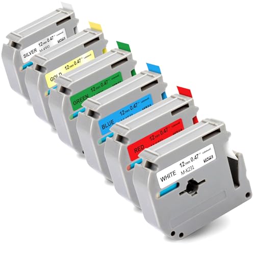 Ruban M M-K231 rechange Brother P-Touch pour trier vos boîtes de rangement