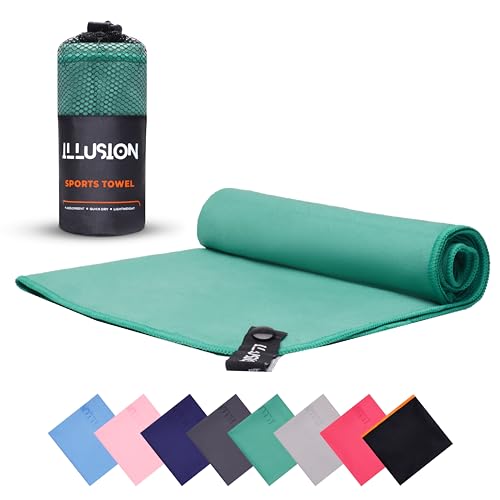 illusion Small Microfibre Gym Towel for Active Sports (40x80cm), Lightweight Quick Dry Towel, Ideal for Cardio Cycling