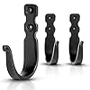 Decorative hooks for wall wall hooks for hanging coats hats bags rustic towel hooks for bathrooms or kitchen wrought iron farmhouse hooks pack of 3 black 33 x 2 x 08 inches  urban country home decor