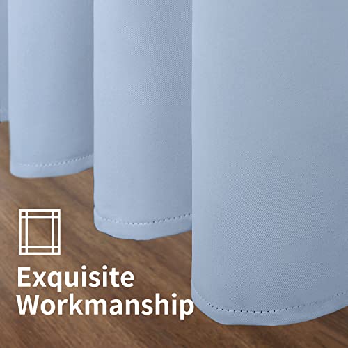 Image of YoungsTex Light Blue Room Darkening Curtains 72 Inch Length for Bedroom - Thermal Insulated Drapes with Grommet Privacy Protection for Kids Living Room Window, 2 Panels, 42 x 72 Inch