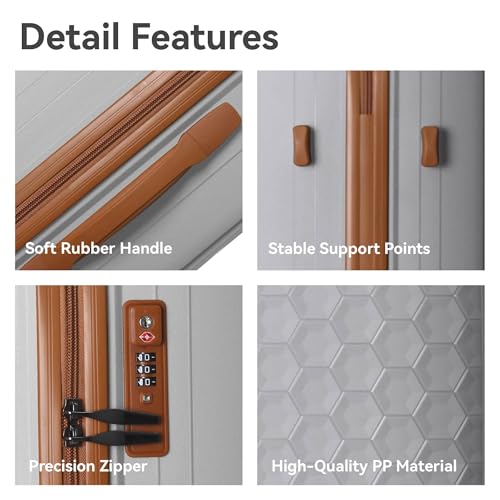 3-Piece Luggage Set Travel Lightweight Suitcases with Rolling Wheels, TSA lock & Moulded Corner, Carry on Luggages for Business, Trip, (20"/24"/28"), White3