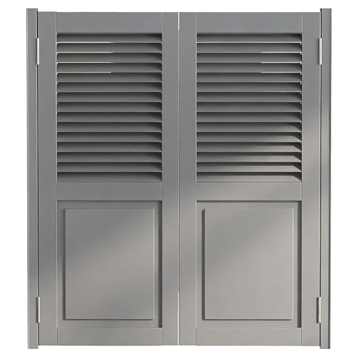 トパブバースイングドア 80 85 90cm 金属製ヒンジ 屋内パーティション カウンター エントランス キッチン ショップ階段の使用(Gray,W80xH100cm(32x40in))