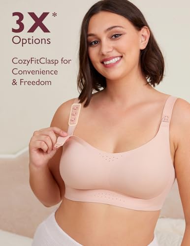 Momcozy Pumping and Nursing Bra for Breastfeeding, 3-in-1 Maternity Bra, CozyFitClasp for Wearable Breast Pump M5, S12 Pro2
