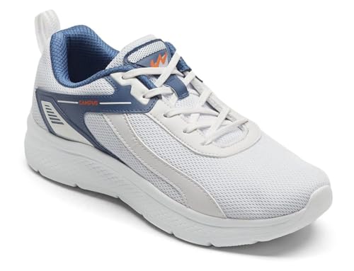 Image of Campus Port Men's Running Shoes | Breathable Mesh | Memory Foam Insole | Lightweight & Durable EVA Sole | Black & Dark Grey Sports Sneakers
