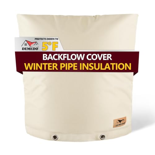 Backflow Preventer Insulation Cover - Water Pipe Insulation Sprinkler Cover for Outside - Insulated Backflow Cover Pouch for Irrigation Back Flow Valve in Winter or Sun Exposure (24" W x 24" H, Sand)