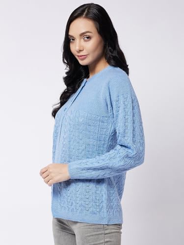 Image of Modeve Self Design Round Neck Casual Women Sweater||Winterwear||