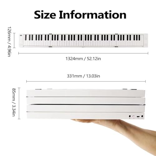 Clavier de Piano Pliable à 88 Touches, Pianos numériques Pliables Portables avec pédale de Sustain USB/MIDI, Double Haut-parleurs intégrés, Piano électronique Rechargeable à 6 battements pour - Les Beatles, Paul McCartney, John Lennon, RIngo Starr, George Harrison Clavier de Piano Pliable à 88 Touches, Pianos numériques Pliables Portables avec pédale de Sustain USB/MIDI, Double Haut-parleurs intégrés, Piano électronique Rechargeable à 6 battements pour – Image 8