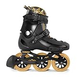 FLYDAZZLE Men's Inline Skates 3WD 110MM - Urban Fitness Speed Skating with ABEC-9 Bearings, Hard Boot Ankle Support, Optional Brake (US 9)