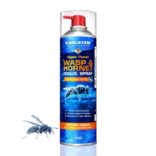 Karlsten Wasp & Nest Killer Spray 600ml Instant Cold Shock Action 2m Power Nozzle Insecticide-Free