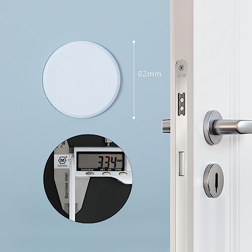 3 1/4 In Wall Protector Round, 10 Pack Doorknob Wall Shield Guard Door Stop, Rigid Vinyl Hard Wall Protection Pads White With Self Adhesive Sticker, Home Master Hardware #TOP4