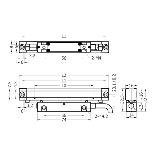Linear Scale 30mm~110mm 0.005mm KA200 5μm 5V TTL miniatura 2