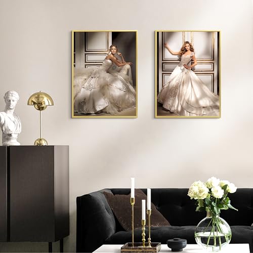 Image of upsimples 18x24 Picture Frame Gold 3 Pack, Scratch-Proof Poster Frames 18 x 24 for Photo Gallery - Slide-In Strips, Horizontal or Vertical Wall Mounting
