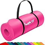 MOVIT Gymnastikmatte, hautfreundlich und phthalatfrei, in 3 Größen und 12 Farben - Auswahl: 183cm x 60cm x 1,0cm in pink