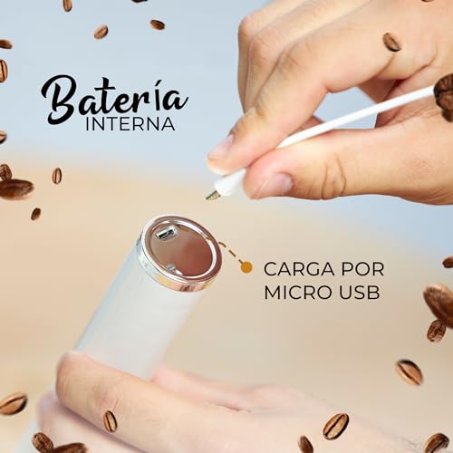 Miniatura 7 de Celesta Espumador De Leche Electrico De Mano - Batidora Leche Espuma Recargable Usb - 2 Varillas Acero Inoxidable Cable Usb, Espumador Y Batidor De Huevos