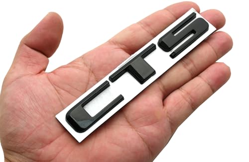 Emblema CTS para maletero compatible con CTS V letras de metal color negro brillante para coche