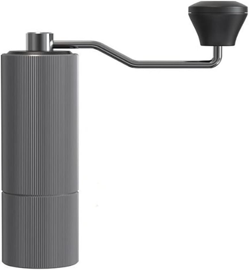 Aluminium Portable Manual Coffee Grinder Bean Grinders Stainless Steel Burr Hand Mill Espresso(Gray)