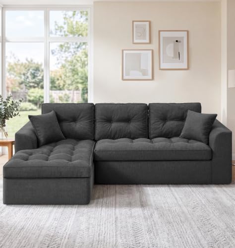 Image of Hobestluk Couch Sofa for Bedroom, Living Room, Office (Grey-L, Large)