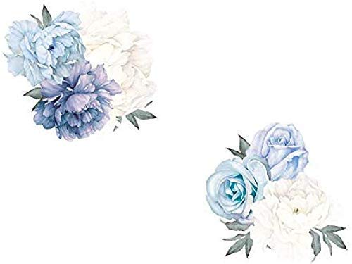 Pegatinas De Pared Peonía Flor Etiqueta De La Pared Niños S Habitación Dormitorio Sala De Estar Decoración Vinilo Tatuajes De Pared Papel De Pared Azul Arte Calcomanía Personalidad Impermeable Cover