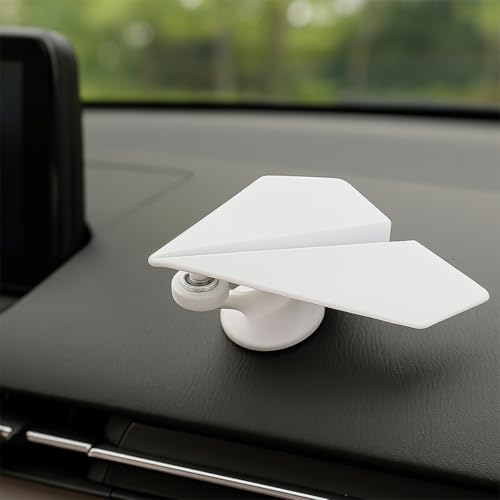 Tuxihapp Creative White Airplane Drift Car Dashboard Ornament, Rotating Airplane Car Interior Dash Center Console Decoration for Office Desktop Home, Unique Decorative Presents (White Plane)