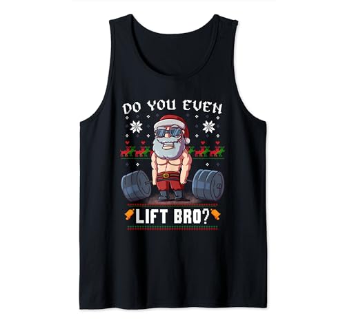 Do You Even Lift Bro Santa Claus Gym, brutto maglione natalizio Canotta