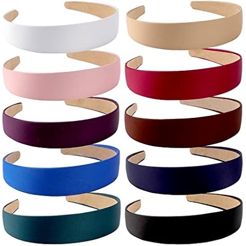 Wecoe 10 Pack Satin Headbands for Women Girls Cover