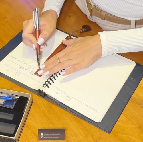 Image of LACHIEVA LUX Nice Elegant Rosewood Rollerball Pen with Ruler /Book mark Set, Luxury Roller Ball Pen Gift for Woman, Man