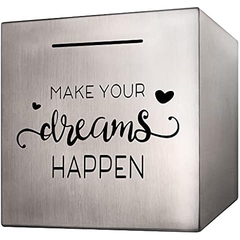 Piggy Bank Made of Stainless Steel, Piggy Banks for Adults Coin Bank,Can Only Save The Piggy Bank That Cannot be Taken Out (7.8"X7.8"X7.8") Cover