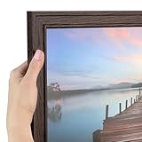 ArtToFrames 14x19 Inch Brown Picture Frame, This 1.125' Custom Wood Poster Frame is Walnut Stain on Red Oak, for Your Art or Photos - Comes with Regular Glass, 2WOM0066-80209-YWAL-14x19