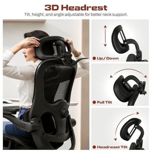 Image of DROGO Quantum Ergonomic Office Chair for Work from Home, Computer Chair with Breathable Mesh, 3D Headrest & Armrest, Adjustable Lumbar Support, Office Chair with Footrest & Recline (Black)