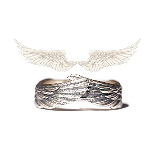 LVGPH Hug Wings Angel Feather Retro Copper Open Adjustable G