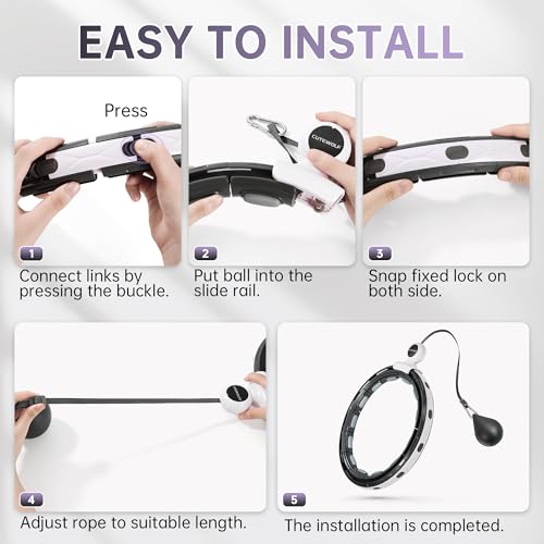 Cutewolf Argola de ajuste ponderado para perda de peso de adultos, 18 elos destacáveis, ideal para a