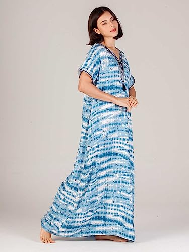 Image of Evolove Women's Viscose Liva Long Maxi Night Gown Nighty Dress with Pocket, Super Soft Comfortable (LNG-Rayon)