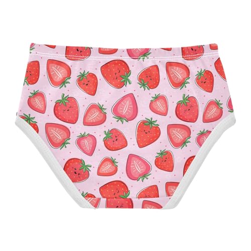 Girls Underwear Soft Cotton Strawberry Kids Panties in Sizes 2/3t, 4t, 5t, 6 and 82