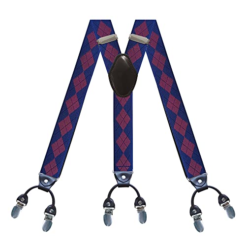 Tirantes para pantalones de hombre elásticos resistentes en Y con clips metálicos fuertes