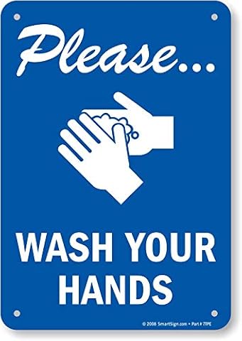 SmartSign Znak "Please Wash Your Hands" | 18 cm x 25,4 cm plastik