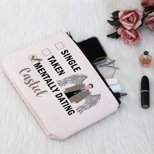 PYOUL Castiel Inspired Gift Mentally Dating Castiel Makeup Bag Castiel Fan Cosmetic Bag TV Show Merch (Mentally Dating Castiel Bag) - Image 4